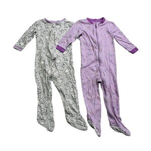 2 pc Cotton George Baby Pajama in Purple with Unicorns